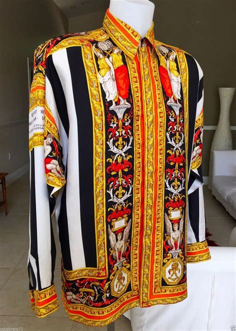 vintage silk versace shirt|vintage versace men's shirts.